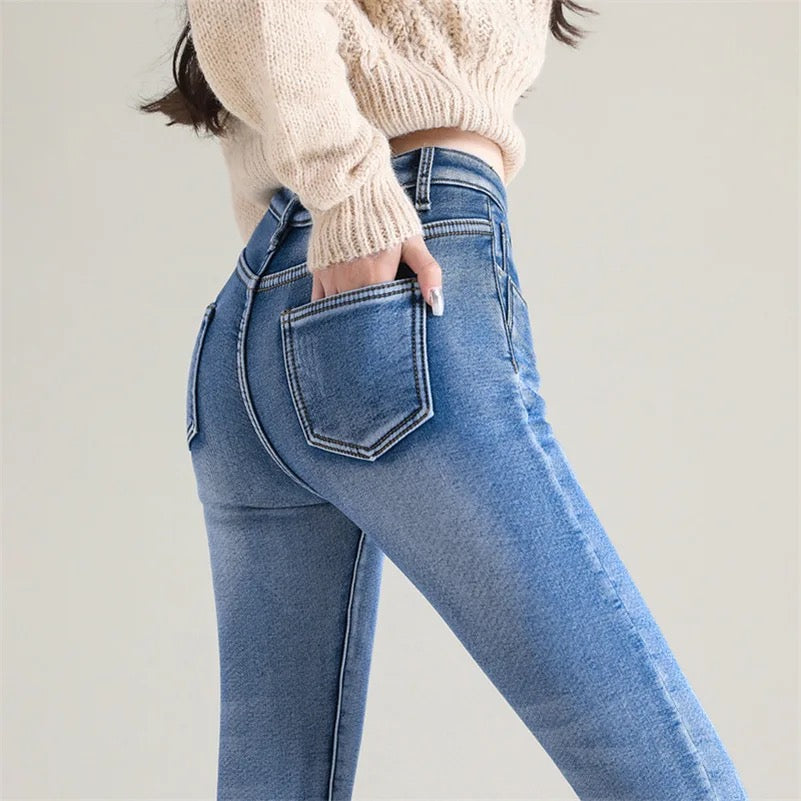 Gefütterte Stretch Jeans
